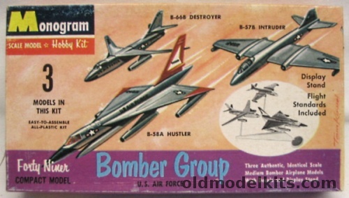 Monogram 1/240 US Air Force Bomber Group B-66B Destroyer / B-57B Intruder / B-58A Hustler, P408-49 plastic model kit